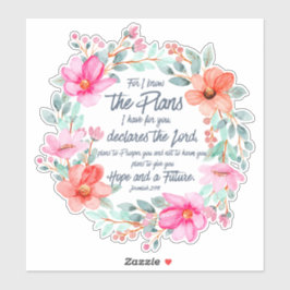 エレミヤ29:11わたしは計画を知っているピンクのフローラ シール