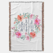 エレミヤ29:11わたしは計画を知っているピンクのフローラ スローブランケット (正面縦)