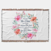 エレミヤ29:11わたしは計画を知っているピンクのフローラ スローブランケット (正面)