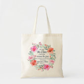 エレミヤ29:11わたしは計画を知っているピンクのフローラ トートバッグ (正面)