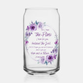 エレミヤ29:11わたしは計画を知っている紫のフローラ ガラス缶 (正面)