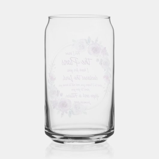 エレミヤ29:11わたしは計画を知っている紫のフローラ ガラス缶 (裏面)