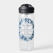 エレミヤ29:11わたしは計画を知っている青いフローラ ウォーターボトル (正面)