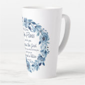 エレミヤ29:11わたしは計画を知っている青いフローラ カフェラテマグ (右アングル)