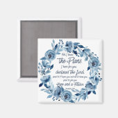 エレミヤ29:11わたしは計画を知っている青いフローラ マグネット (正面/裏面)