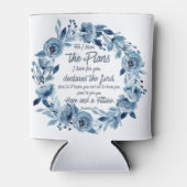 エレミヤ29:11わたしは計画を知っている青いフローラ 缶クーラー (正面)