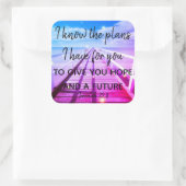 エレミヤ29:11クリスチャン聖なる書物、 経典シール スクエアシール (バッグ)