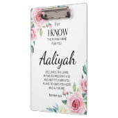 エレミヤ29:11ピンクのバラがパーソナライズされた クリップボード (左)