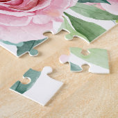 エレミヤ29:11ピンクのバラがパーソナライズされた ジグソーパズル (側面)