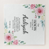 エレミヤ29:11ピンクのバラがパーソナライズされた ジグソーパズル (横)