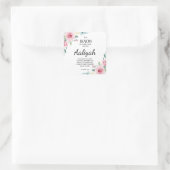 エレミヤ29:11ピンクのバラがパーソナライズされた スクエアシール (バッグ)