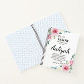 エレミヤ29:11ピンクのバラがパーソナライズされた ノートブック (内部)