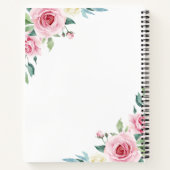 エレミヤ29:11ピンクのバラがパーソナライズされた ノートブック (裏面)