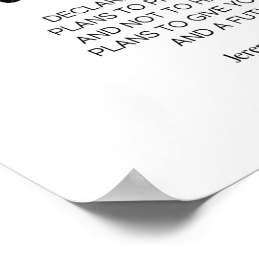 エレミヤ29:11ピンクのバラがパーソナライズされた ポスター (角)