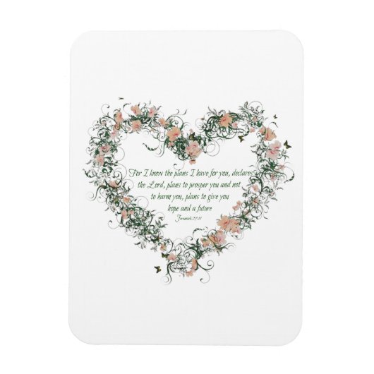 エレミヤ29:11フローラハート磁石 マグネット (縦)