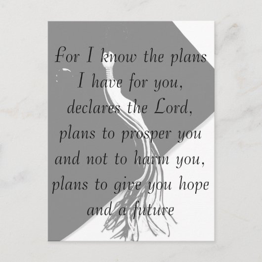 エレミヤ29:11卒業はがき ポストカード (正面)