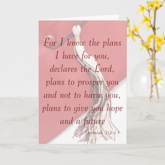 エレミヤ29:11卒業カード カード (黄色い花)