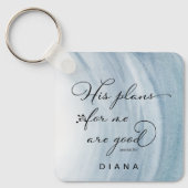 エレミヤ29:11彼の私の計画は良い青である キーホルダー (正面)