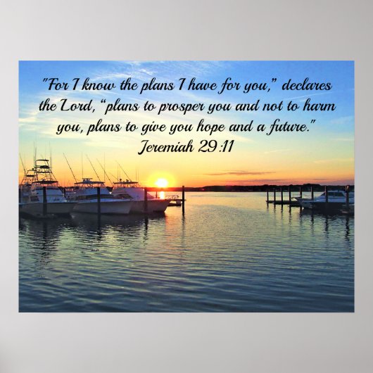 エレミヤ29:11未来の聖なる書物、 経典の計画 ポスター (正面)