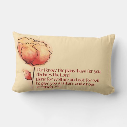 エレミヤ29:11枕 – 私は計画を知っている… ランバークッション (裏面)