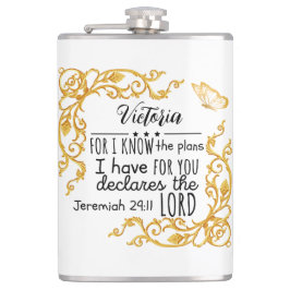 エレミヤ29:11私はあなたのために持っていカスタムる金ゴールド フラスク