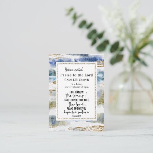 エレミヤ29:11私は計画を知っているイベントチラシ 名刺 (スタンド正面)