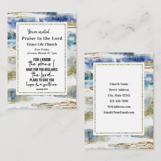 エレミヤ29:11私は計画を知っているイベントチラシ 名刺 (正面/裏面)