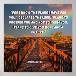 エレミヤ29:11私は計画を知っている、神はこう言う ポスター