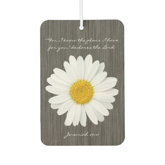 エレミヤ29:11聖書の聖句とデイジー素朴 カーエアーフレッシュナー (正面)