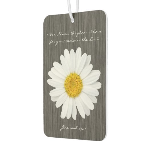 エレミヤ29:11聖書の聖句とデイジー素朴 カーエアーフレッシュナー (左)
