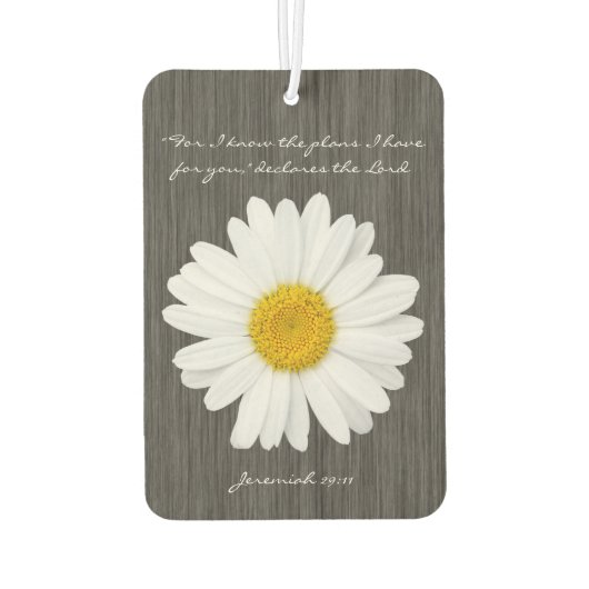 エレミヤ29:11聖書の聖句とデイジー素朴 カーエアーフレッシュナー (裏面)