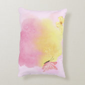 エレミヤ29:11聖書の聖句ピンクイエローバタフライ アクセントクッション (裏面(縦))