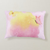 エレミヤ29:11聖書の聖句ピンクイエローバタフライ アクセントクッション (裏面)