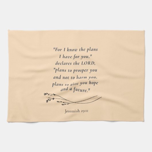 エレミヤ29:11聖書の詩のイメージ キッチンタオル (横)