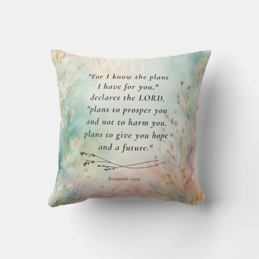 エレミヤ29:11聖書の詩のイメージ クッション (裏面)