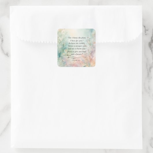 エレミヤ29:11聖書の詩のイメージ スクエアシール (バッグ)