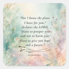 エレミヤ29:11聖書の詩のイメージ スクエアシール