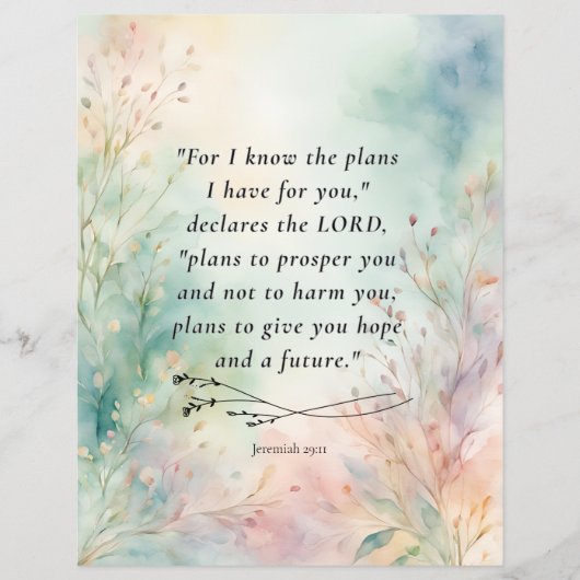 エレミヤ29:11聖書の詩のイメージ チラシ (正面)