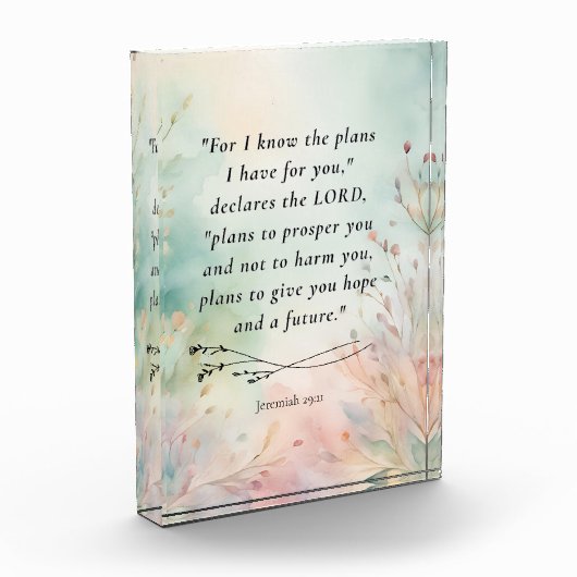 エレミヤ29:11聖書の詩のイメージ フォトブロック (左)