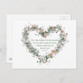 エレミヤ29:11花ハートはがき ポストカード (正面/裏面)