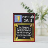 エレミヤ29:11金ゴールド照明文字聖書引用文 シーズンポストカード (スタンド正面)