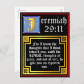 エレミヤ29:11金ゴールド照明文字聖書引用文 シーズンポストカード (正面/裏面)