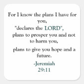 エレミヤ29:11 スクエアシール (正面)