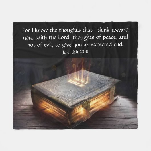 エレミヤ29:11 フリースブランケット (正面(横))