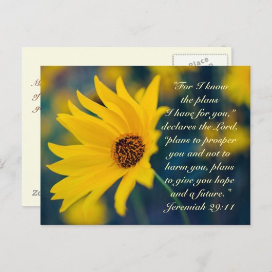 エレミヤ29:11、私はあなたのために持っている計画を知っている ポストカード (正面/裏面)