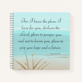 エレミヤ29:11 – 私は知っているプランアクアビーチ ノートブック