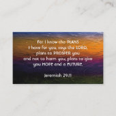 エレミヤ29:11 | 私は計画の聖なる書物、 経典 名刺 (正面)
