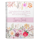 エレミヤ29:11 – 私は計画を知っているピンクのフローラ ノートブック (正面)