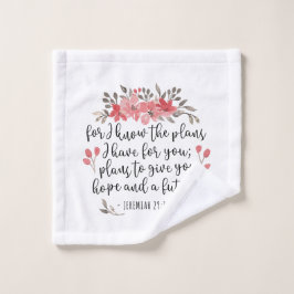 エレミヤ29 11 – 私は計画を知っている – フローラ ウォッシュタオル