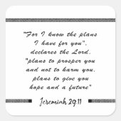 エレミヤ29 11 – 私は計画 – 聖書の詩を知っている スクエアシール (正面)